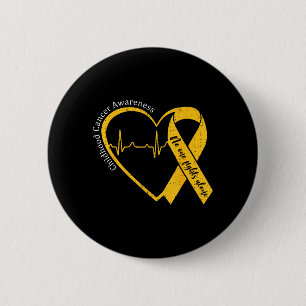 Childhood Cancer Awareness Gold Heart Ribbon Men 6 Cm Round Badge