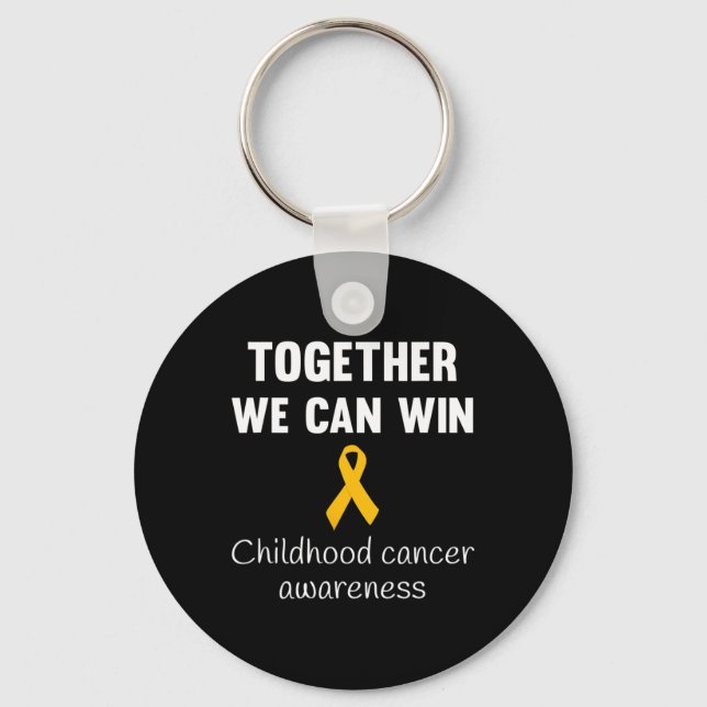 Childhood cancer awareness Gold ribbon  adults and Key Ring (Front)