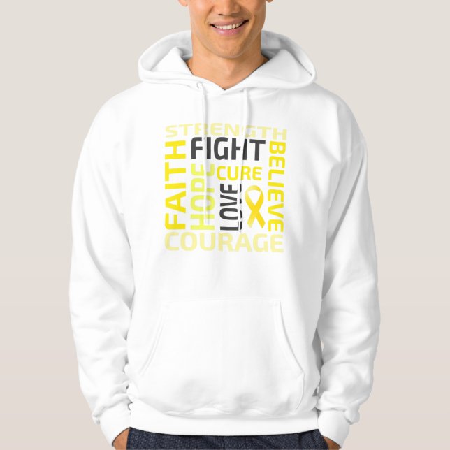 Childhood Cancer Awareness Gold Ribbon Men Women C Hoodie (Front)
