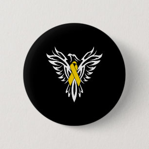 Childhood Cancer Awareness  Gold Ribbon Phoenix 6 Cm Round Badge