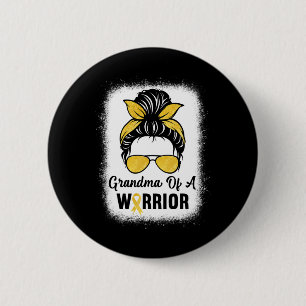 Childhood Cancer Awareness Grandma Of A Warrior Me 6 Cm Round Badge