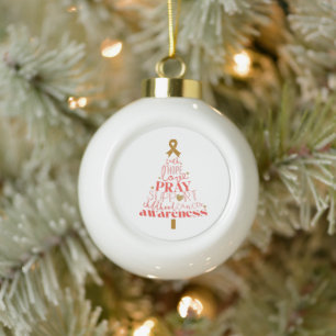 childhood cancer awareness Holiday Ceramic Ball Christmas Ornament