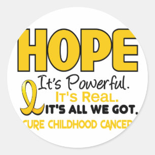 Childhood Cancer Awareness HOPE 1 Classic Round Sticker