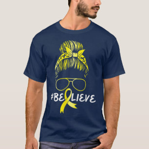 Childhood Cancer Awareness Hope Believe Survivor W T-Shirt