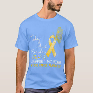Childhood Cancer Awareness I Support My Hero Butte T-Shirt