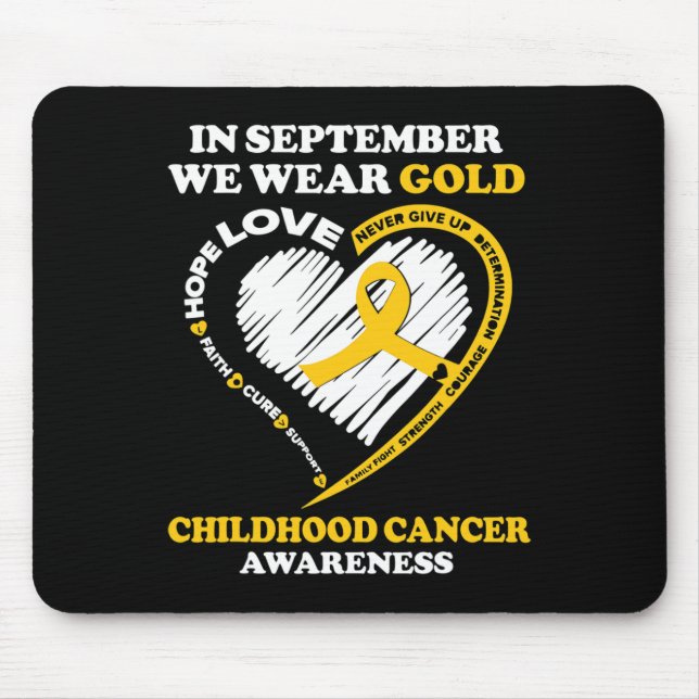 Childhood Cancer Awareness  In September We Wear G Mouse Mat (Front)