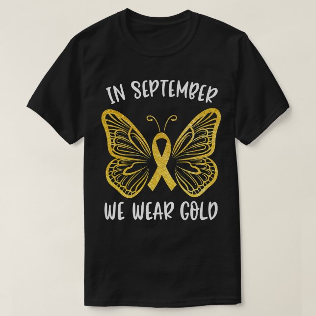 Childhood Cancer Awareness In September We Wear Go T-Shirt (Design Front)