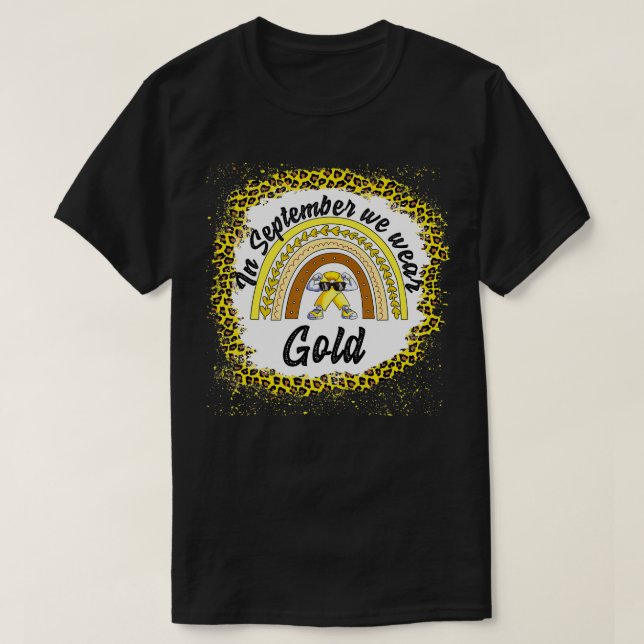 Childhood Cancer Awareness In September We Wear Go T-Shirt (Design Front)
