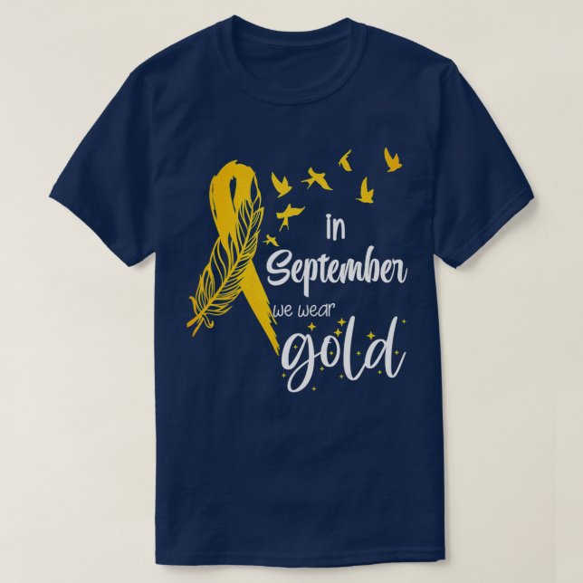 Childhood Cancer Awareness In September We Wear Ri T-Shirt (Design Front)
