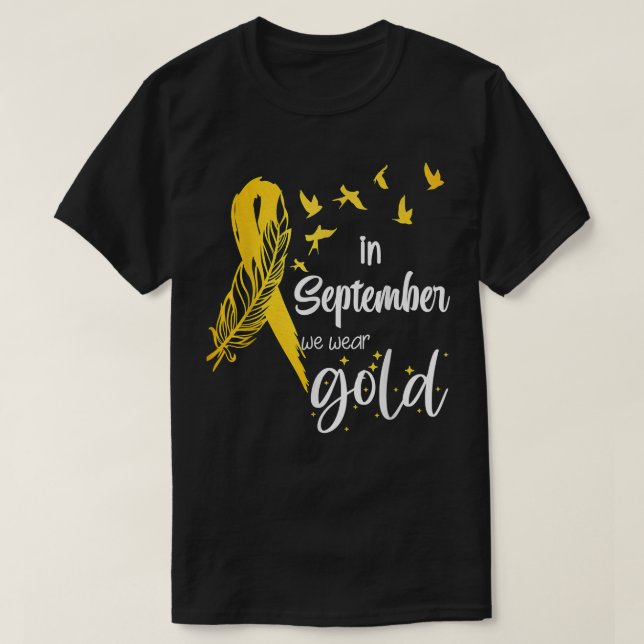 Childhood Cancer Awareness In September We Wear Ri T-Shirt (Design Front)