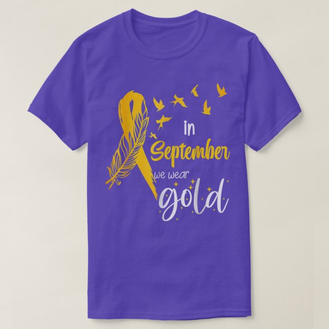 Childhood Cancer Awareness In September We Wear Ri T-Shirt (Design Front)