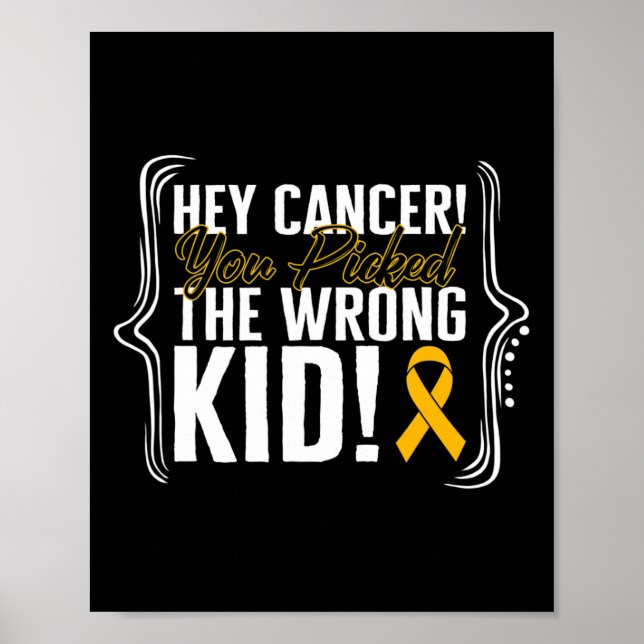 Childhood Cancer Awareness Kid Warrior Ribbon Stro Poster (Front)