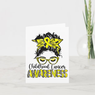 Childhood Cancer Awareness Leopard And Gold Ribbon Card