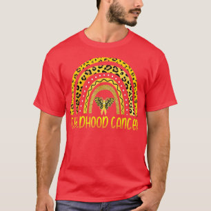 Childhood Cancer Awareness Leopard Rainbow Golden T-Shirt