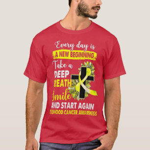 Childhood Cancer Awareness Leopard Sunflower Cross T-Shirt