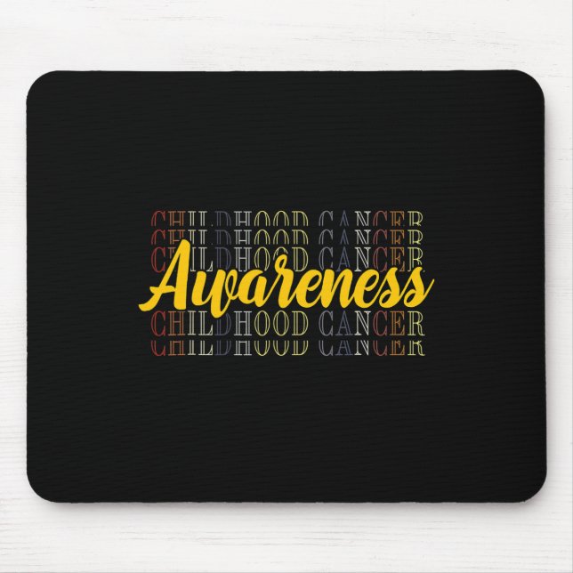 Childhood Cancer Awareness Mary Strong Gold Ribbon Mouse Mat (Front)