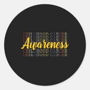 Childhood Cancer Awareness Meet My Hero 1 Classic Round Sticker