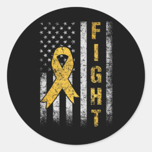Childhood Cancer Awareness Month American Flag We  Classic Round Sticker