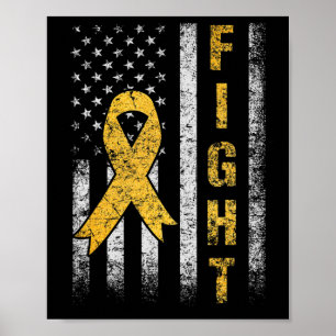 Childhood Cancer Awareness Month American Flag We Poster