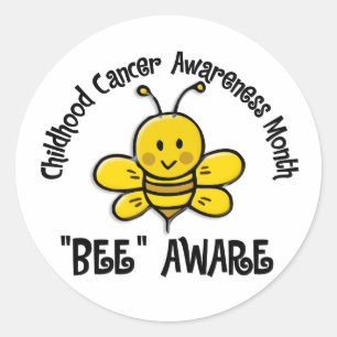 Childhood Cancer Awareness Month Bee 1.2 Classic Round Sticker