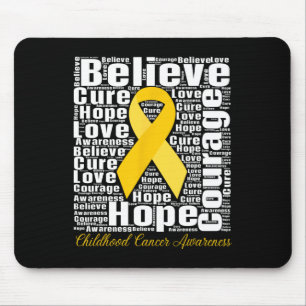 Childhood Cancer Awareness Month Believe Hope Cour Mouse Mat