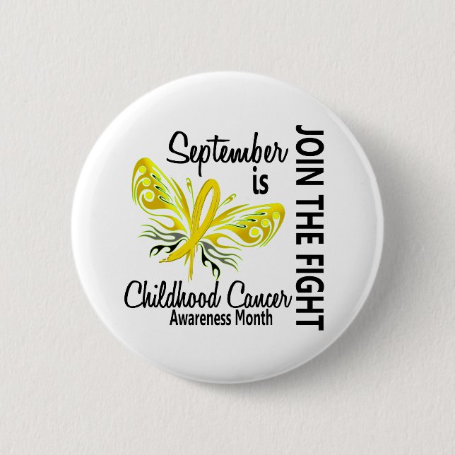 Childhood Cancer Awareness Month Butterfly 3.1 6 Cm Round Badge (Front)
