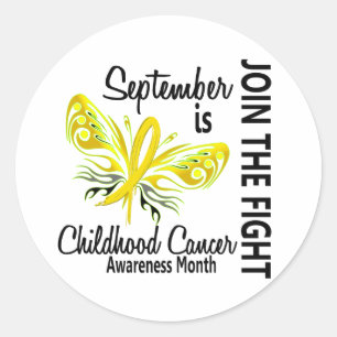 Childhood Cancer Awareness Month Butterfly 3.1 Classic Round Sticker
