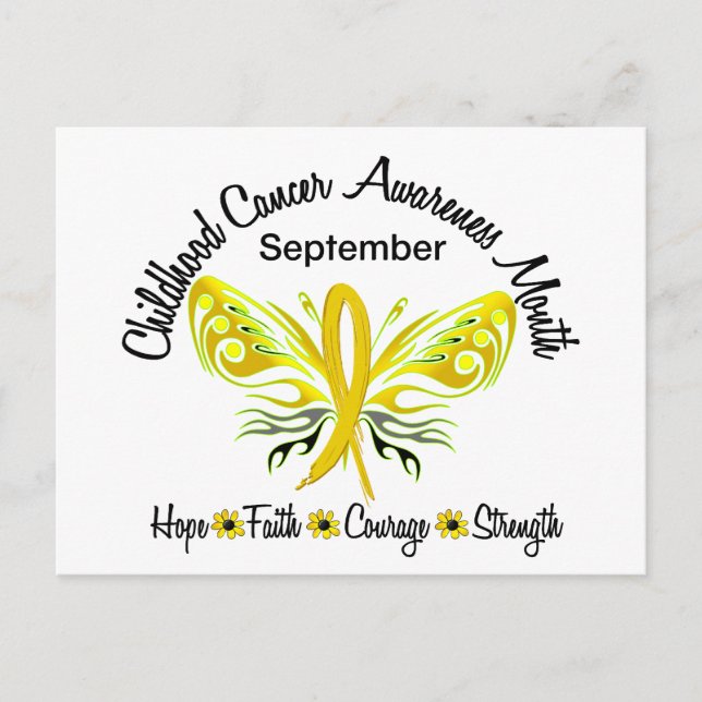 Childhood Cancer Awareness Month Butterfly 3.2 Postcard (Front)