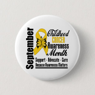 Childhood Cancer Awareness Month Butterfly v5 6 Cm Round Badge