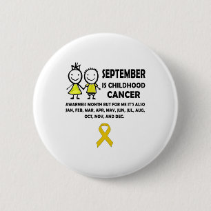 Childhood Cancer Awareness Month Gift Yellow Ribbo 6 Cm Round Badge