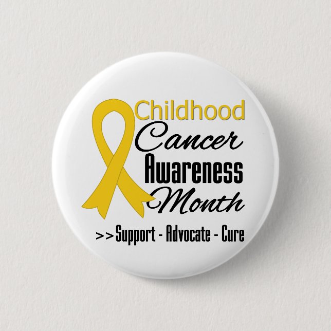 Childhood Cancer Awareness Month Gold Ribbon 6 Cm Round Badge (Front)
