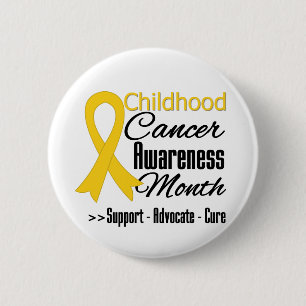 Childhood Cancer Awareness Month Gold Ribbon 6 Cm Round Badge