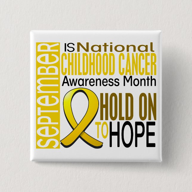 Childhood Cancer Awareness Month Ribbon I2 1.4 15 Cm Square Badge (Front)