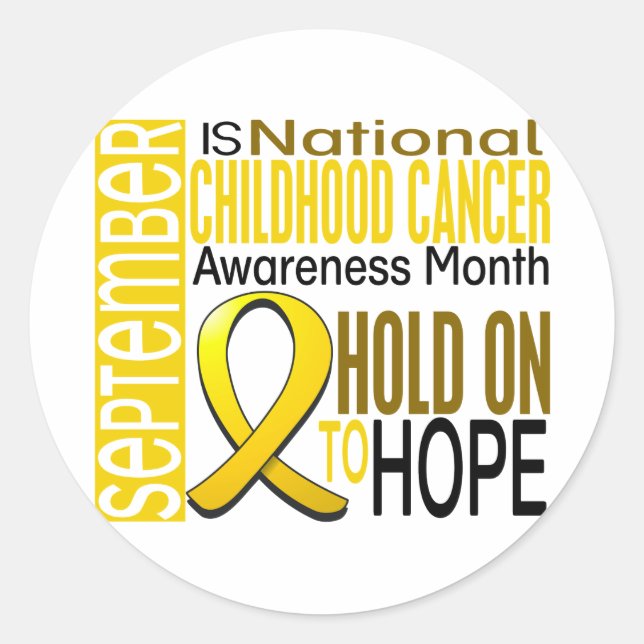 Childhood Cancer Awareness Month Ribbon I2 1.4 Classic Round Sticker (Front)