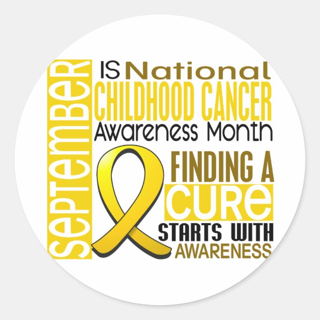 Childhood Cancer Awareness Month Ribbon I2 1.5 Classic Round Sticker (Front)