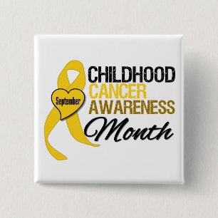 Childhood Cancer Awareness Month Ribbon September 15 Cm Square Badge