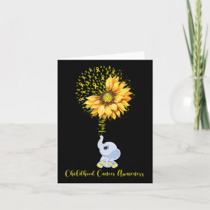 Childhood Cancer Awareness Month Sunflower Elephan Card