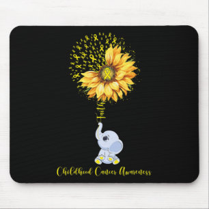 Childhood Cancer Awareness Month Sunflower Elephan Mouse Mat