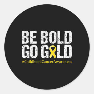 Childhood Cancer Awareness Month Yellow Ribbon Tee Classic Round Sticker