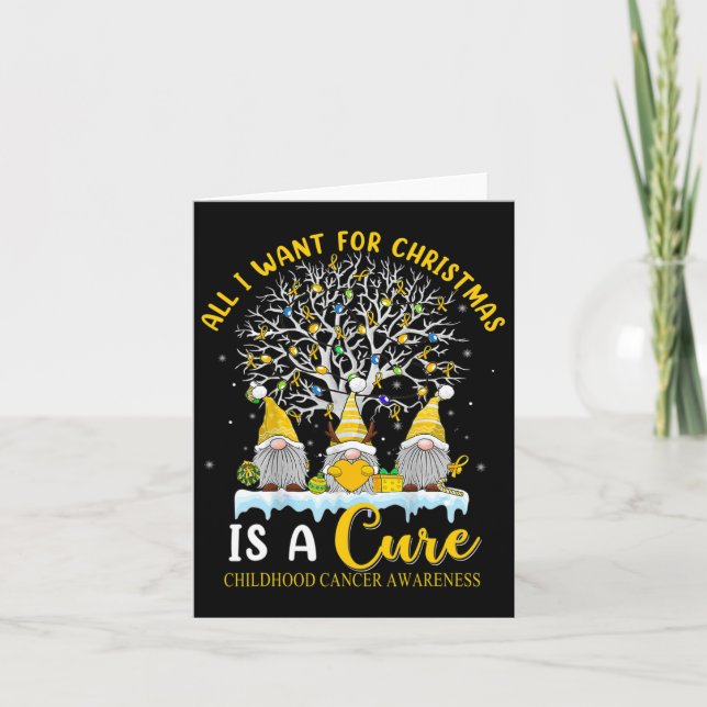 Childhood Cancer Awareness Ornament Christmas Tree Card (Front)