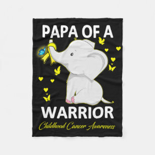 Childhood Cancer Awareness Papa Of A Warrior Ribbo Fleece Blanket