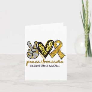 Childhood Cancer Awareness Peace Love Cure Leopard Card