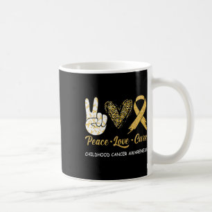 Childhood Cancer Awareness Peace Love Cure Leopard Coffee Mug