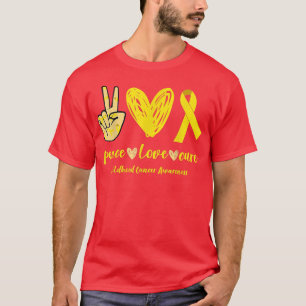 Childhood Cancer Awareness Peace Love Cure T-Shirt