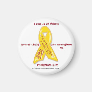Childhood Cancer Awareness Phil 4:13 Magnet