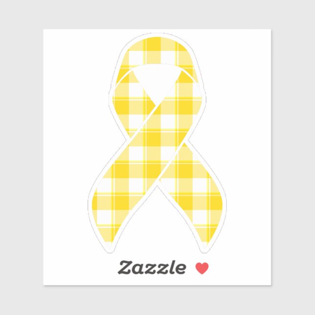 Childhood Cancer Awareness Plaid Gold Ribbon (Sheet)