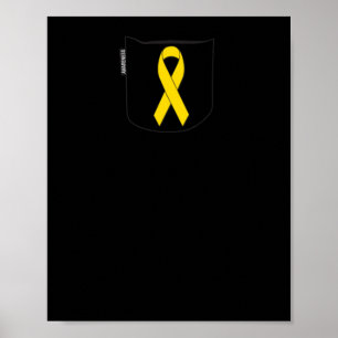 Childhood Cancer Awareness  Pocket Yellow Ribbon Poster