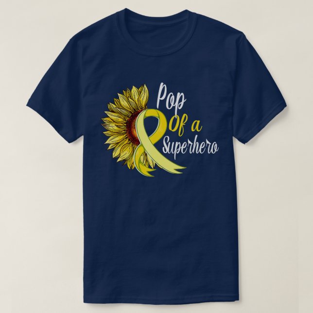 Childhood Cancer Awareness Pop Of A Superhero Sunf T-Shirt (Design Front)