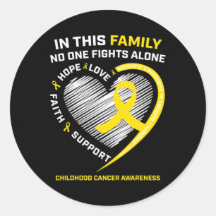 Childhood Cancer Awareness Products Gifts Boys Gir Classic Round Sticker