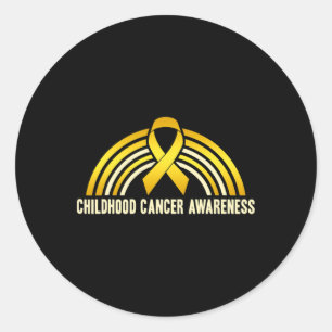 Childhood Cancer Awareness Rainbow Classic Round Sticker